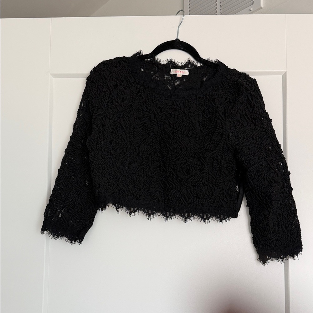 Luxxel Black Lace Crop Top